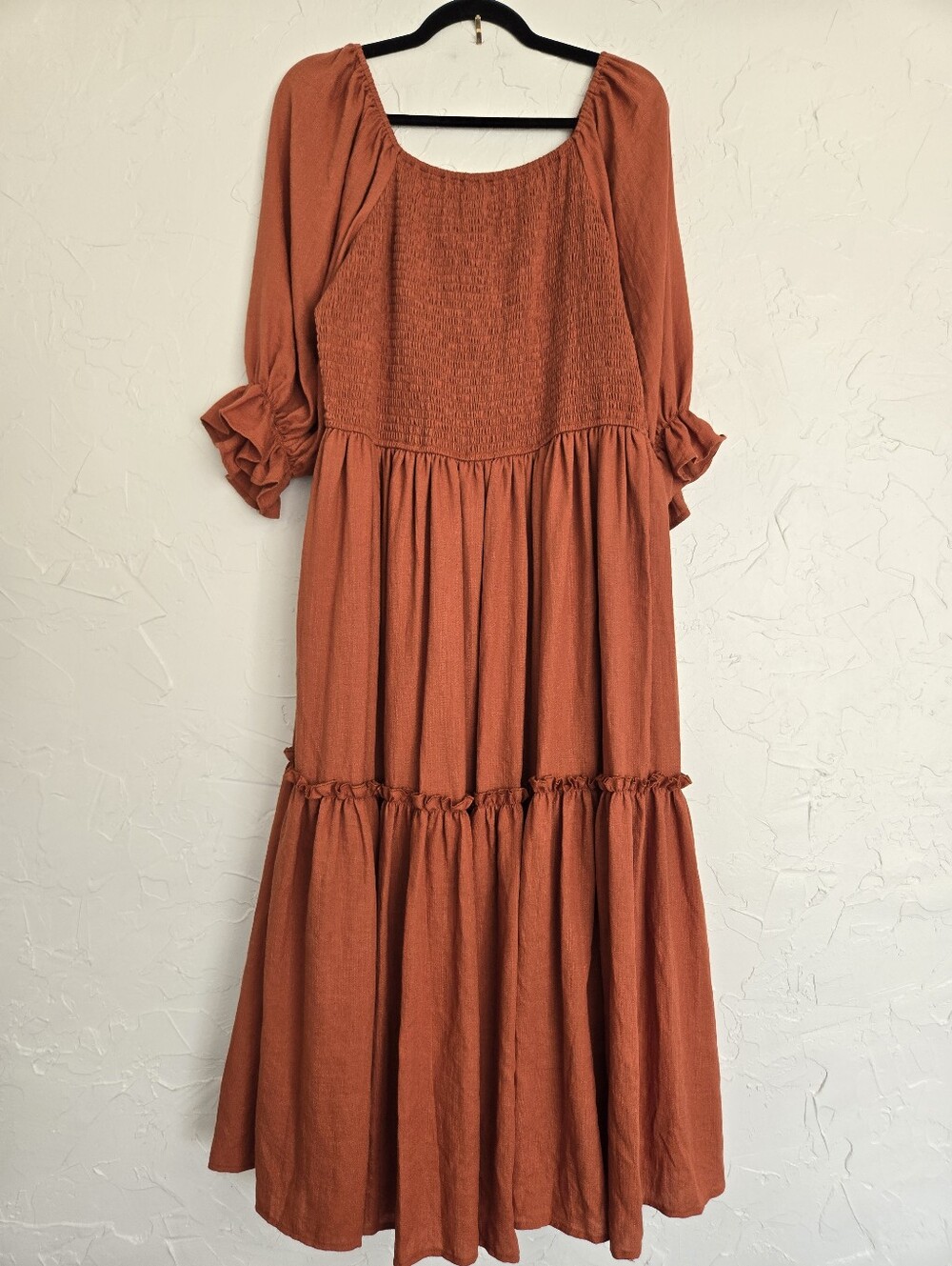 Ivy City Co Orange Smocked Lani Spice Dress, XL - Picture 6 of 10